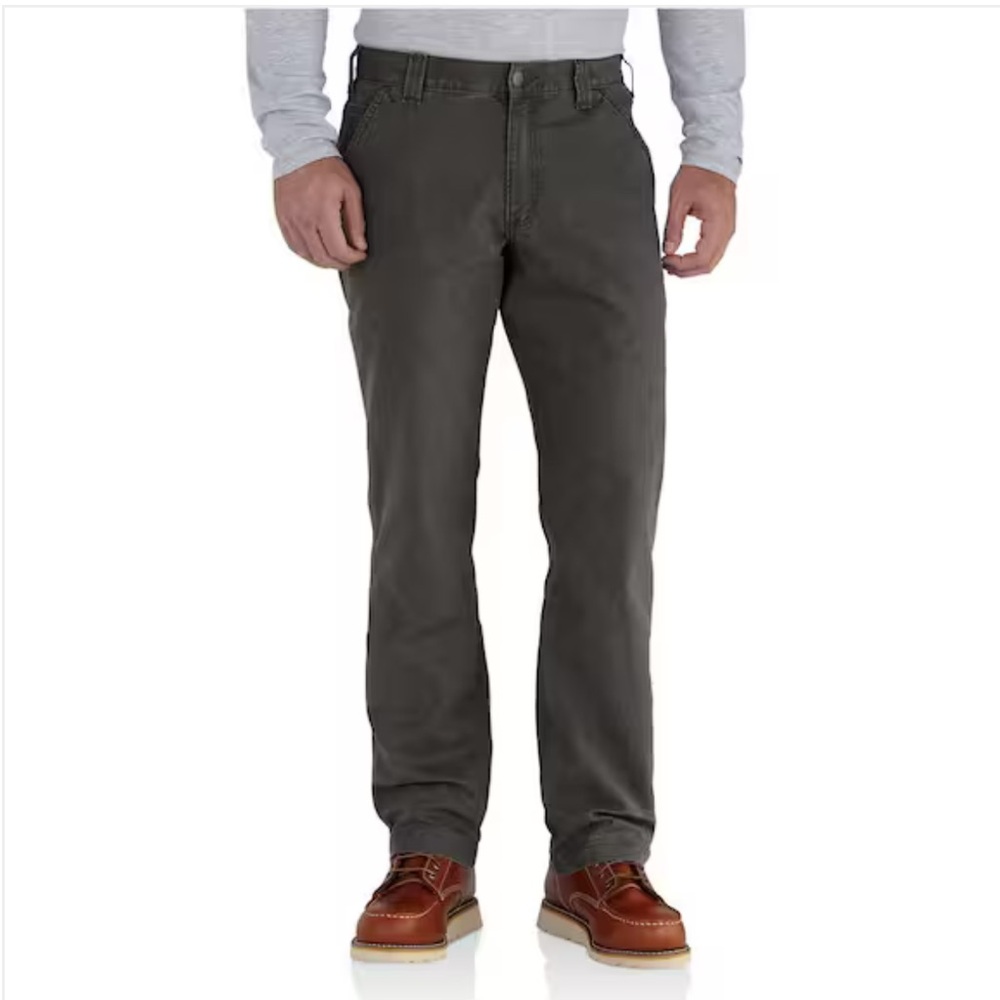 Carhartt Rugged Flex Rigby Dungaree Gray Work Pants-42x32 Relaxed Fit